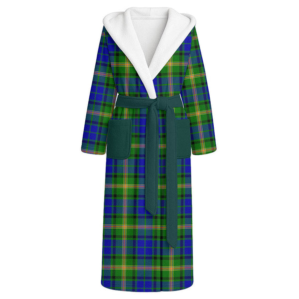 Maitland Clan Badge Tartan Flannel Hooded Bathrobe