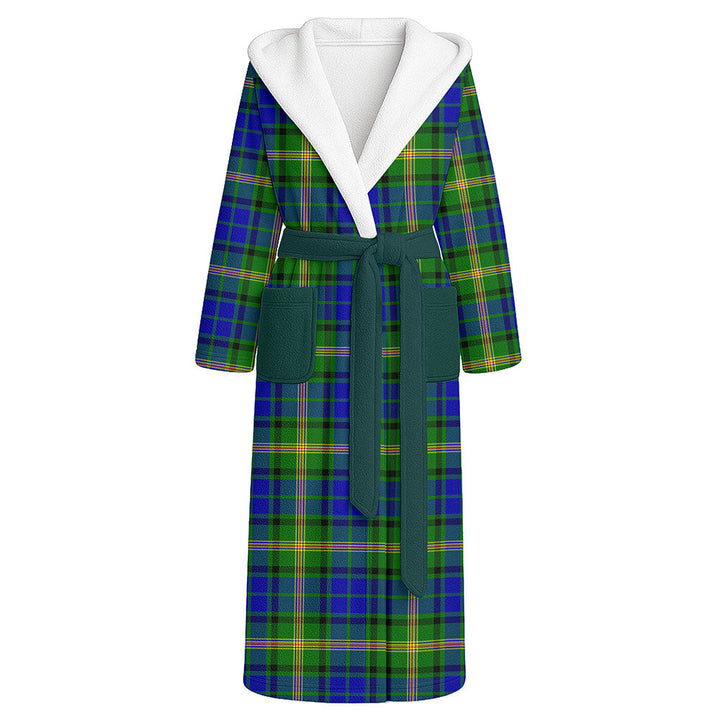 Maitland Clan Badge Tartan Flannel Hooded Bathrobe
