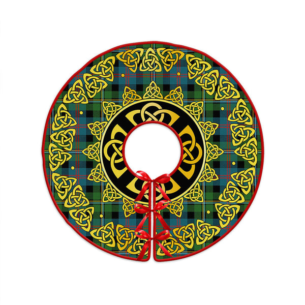 Malcolm Ancient Clan Badge Tartan Christmas Tree Skirt Golden Celtic Heritage