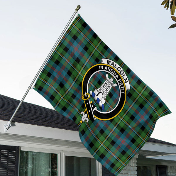 Malcolm Ancient Clan Badge Tartan House Flag