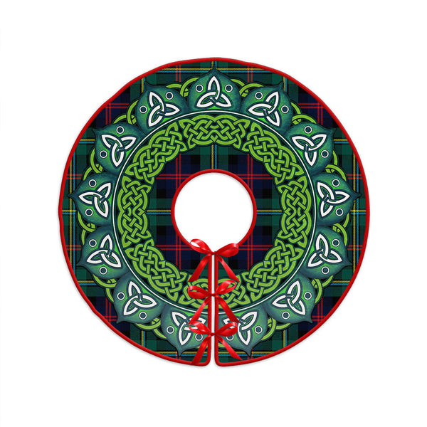 Malcolm Modern Clan Badge Tartan Christmas Tree Skirt Heritage Holiday Decor
