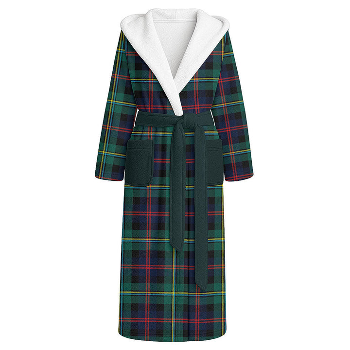 Malcolm Modern Clan Badge Tartan Flannel Hooded Bathrobe