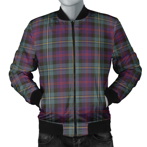 Malcolm Weathered Clan Badge Tartan Bomber Jacket