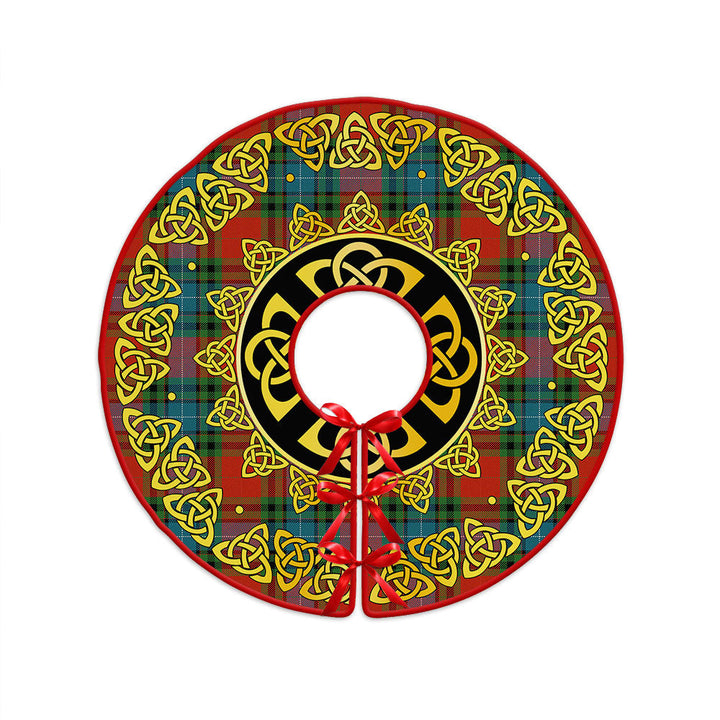 Manson Ancient Clan Badge Tartan Christmas Tree Skirt Golden Celtic Heritage