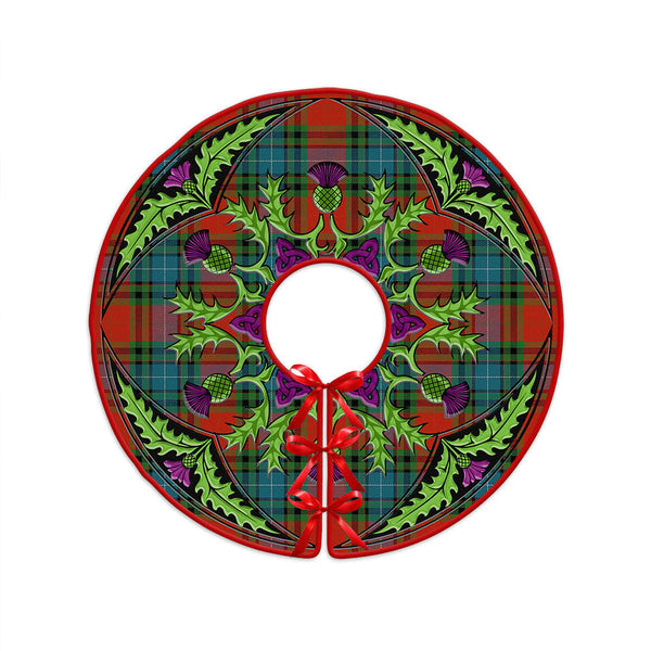 Manson Ancient Clan Badge Tartan Christmas Tree Skirt Scottish Thistle Design