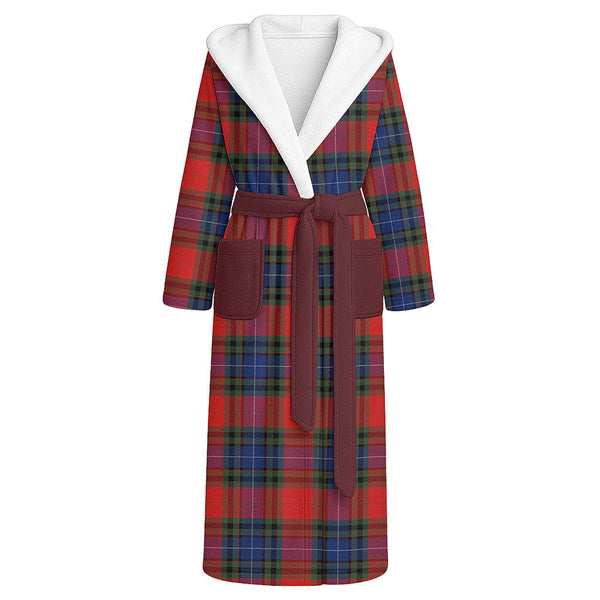 Manson Modern Clan Badge Tartan Flannel Hooded Bathrobe