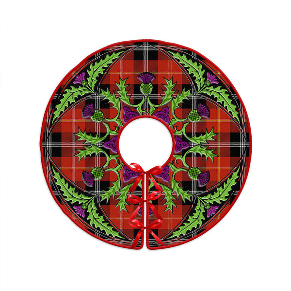 Marjoribanks Ancient Clan Badge Tartan Christmas Tree Skirt Scottish Thistle Design