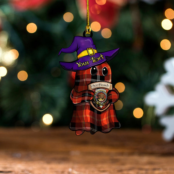 Marjoribanks Ancient Clan Badge Tartan Wood Acrylic Ornament Halloween Ghost