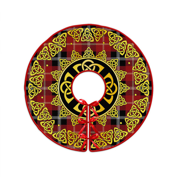 Marjoribanks Modern Clan Badge Tartan Christmas Tree Skirt Golden Celtic Heritage