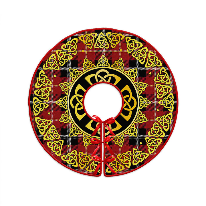 Marjoribanks Modern Clan Badge Tartan Christmas Tree Skirt Golden Celtic Heritage