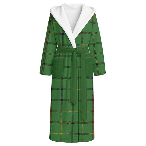 Marr Ancient Clan Badge Tartan Flannel Hooded Bathrobe