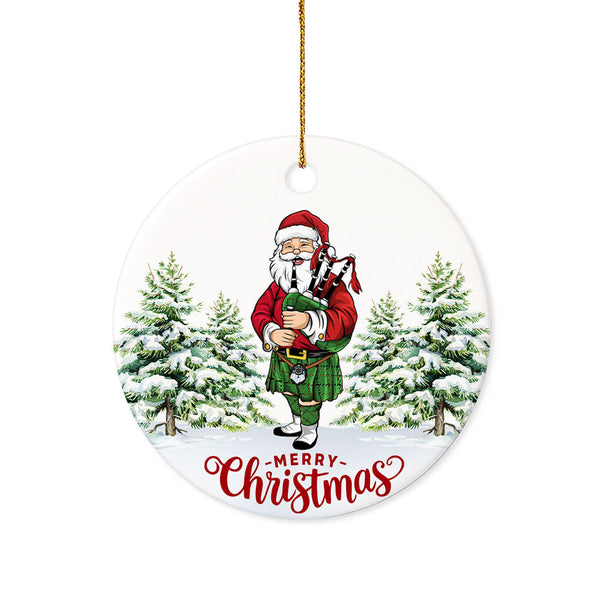 Marr Ancient Tartan Ceramic Ornament Santa