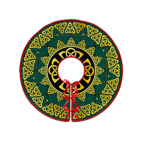 Marr Modern Clan Badge Tartan Christmas Tree Skirt Golden Celtic Heritage