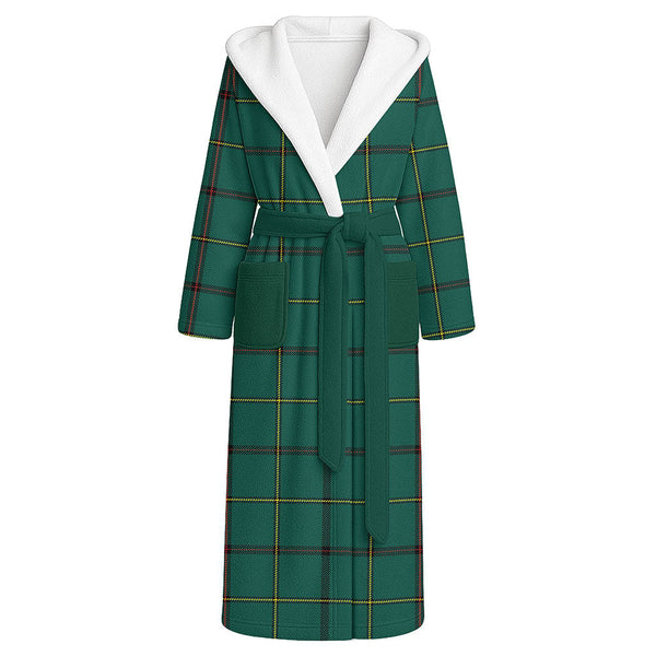 Marr Modern Clan Badge Tartan Flannel Hooded Bathrobe