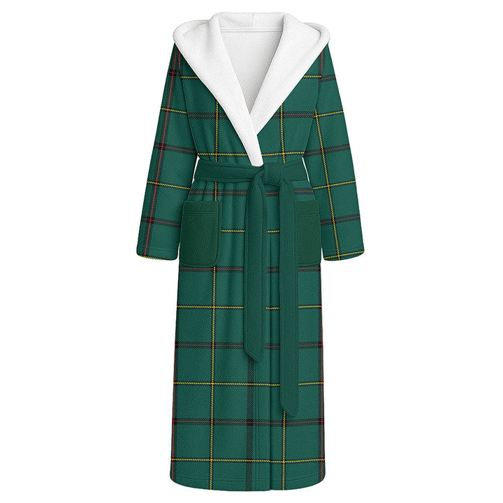 Marr Modern Clan Badge Tartan Flannel Hooded Bathrobe