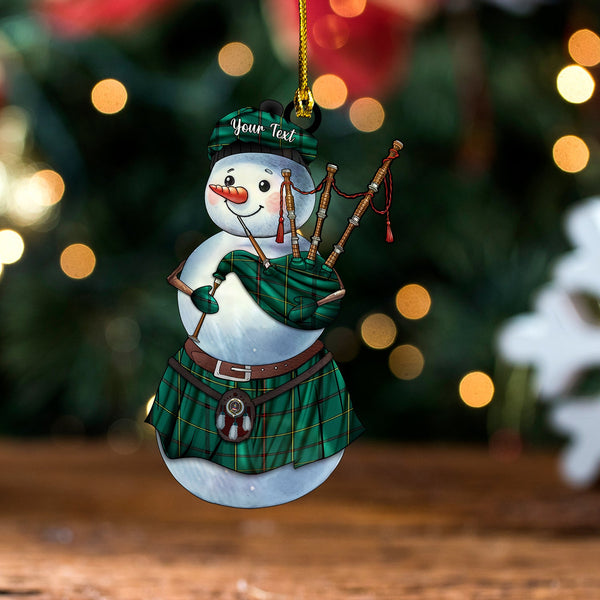 Marr Modern Clan Badge Tartan Wood Acrylic Ornament Snowman Bagpipe Personalized