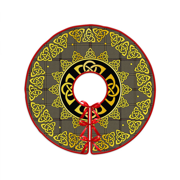 Marr Weathered Clan Badge Tartan Christmas Tree Skirt Golden Celtic Heritage