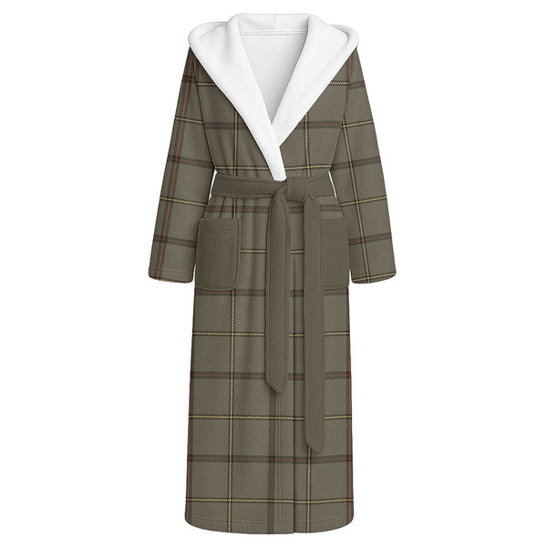 Marr Weathered Clan Badge Tartan Flannel Hooded Bathrobe