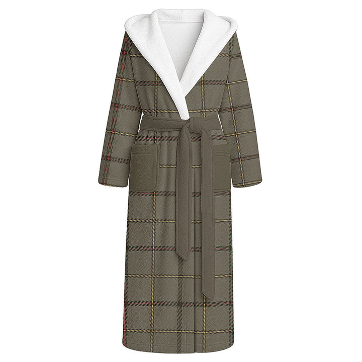 Marr Weathered Clan Badge Tartan Flannel Hooded Bathrobe