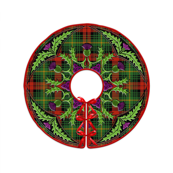 Martin Ancient Clan Badge Tartan Christmas Tree Skirt Scottish Thistle Design