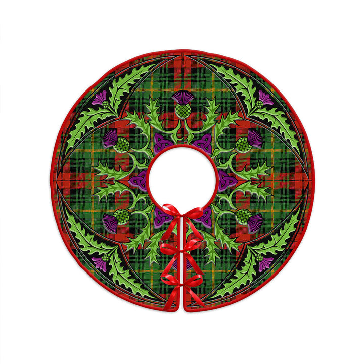 Martin Ancient Clan Badge Tartan Christmas Tree Skirt Scottish Thistle Design