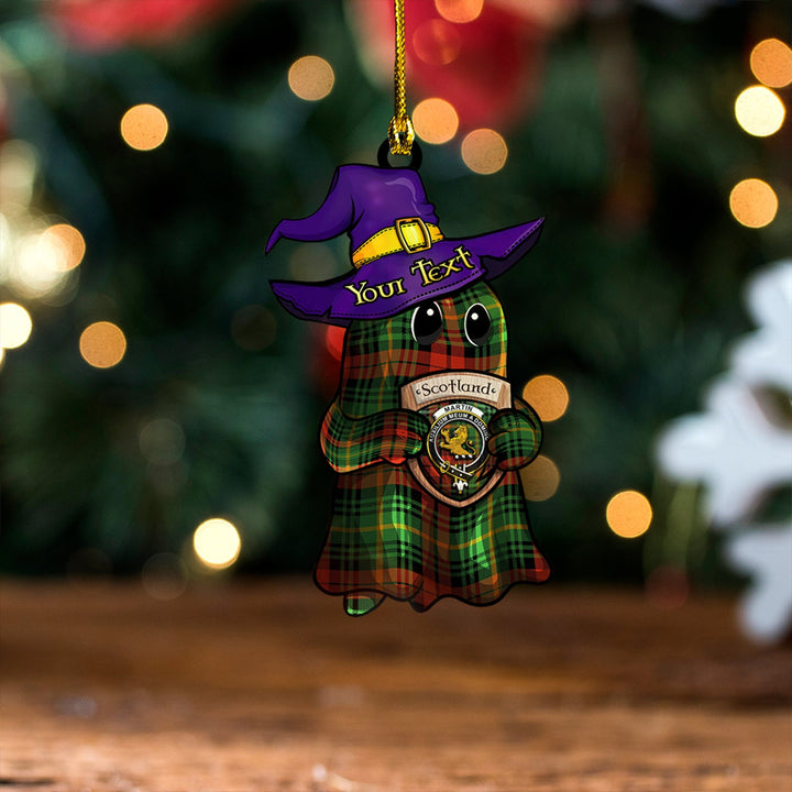 Martin Ancient Clan Badge Tartan Wood Acrylic Ornament Halloween Ghost