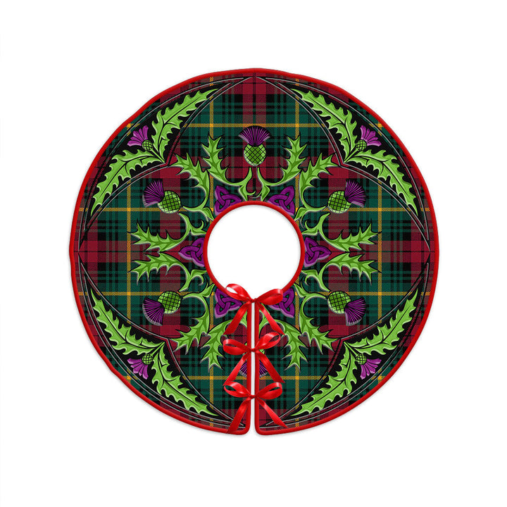 Martin Modern Clan Badge Tartan Christmas Tree Skirt Scottish Thistle Design