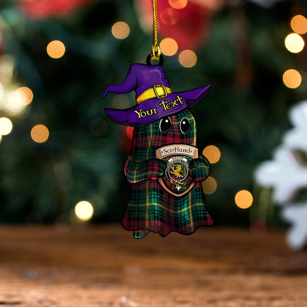 Martin Modern Clan Badge Tartan Wood Acrylic Ornament Halloween Ghost