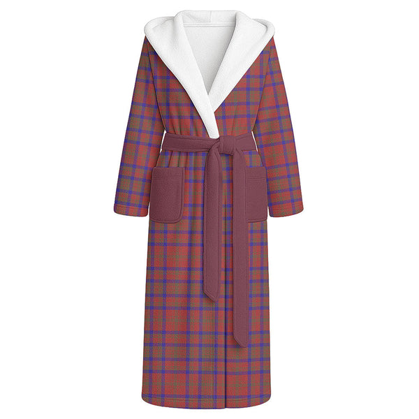 Matheson Weathered Clan Badge Tartan Flannel Hooded Bathrobe