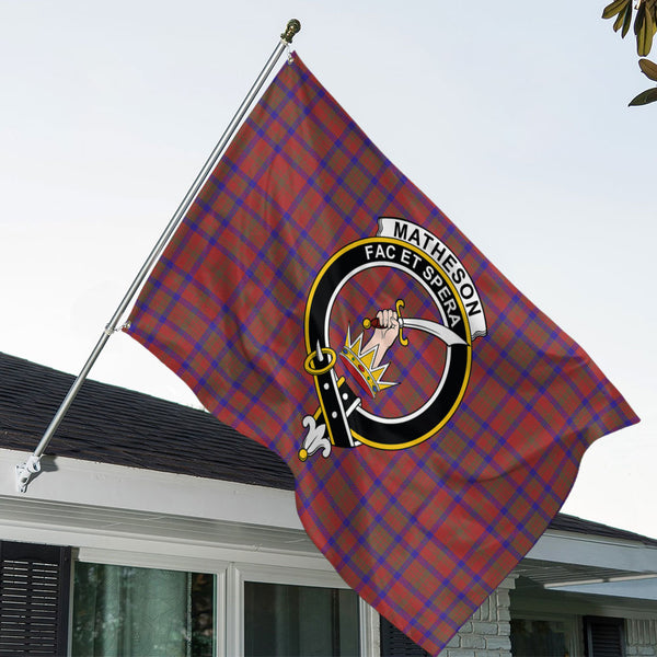 Matheson Weathered Clan Badge Tartan House Flag