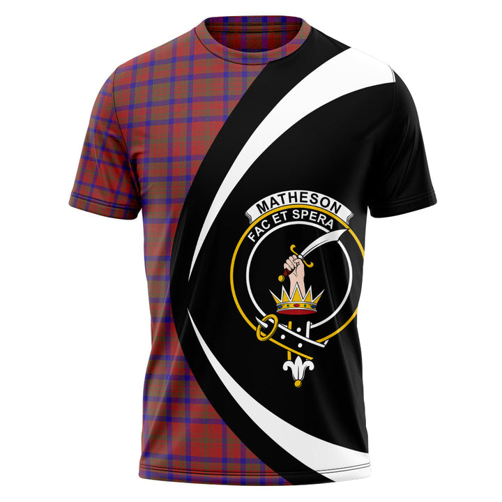 Matheson Weathered Clan Badge Tartan T-Shirt Circle Style Personalized
