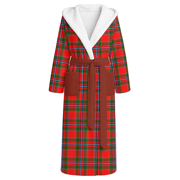 Maule Clan Badge Tartan Flannel Hooded Bathrobe