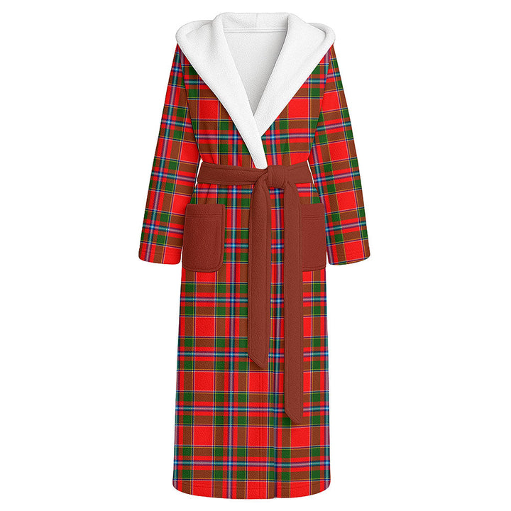 Maule Clan Badge Tartan Flannel Hooded Bathrobe