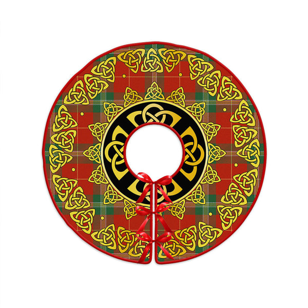 Maver Ancient Clan Badge Tartan Christmas Tree Skirt Golden Celtic Heritage
