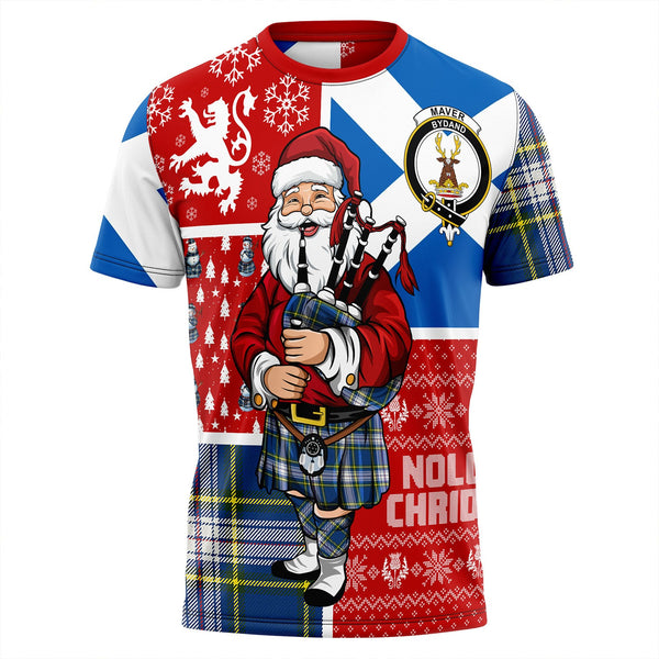 Maver Dress Modern Clan Badge Tartan T-Shirt Scotland Christmas Santa
