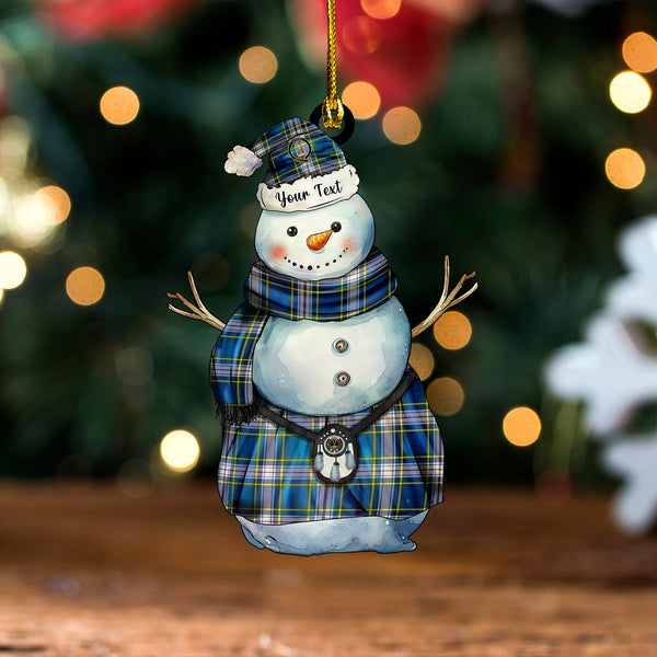 Maver Dress Modern Clan Badge Tartan Wood Acrylic Ornament Snowman Warrior Personalized