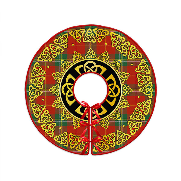 Maver Modern Clan Badge Tartan Christmas Tree Skirt Golden Celtic Heritage