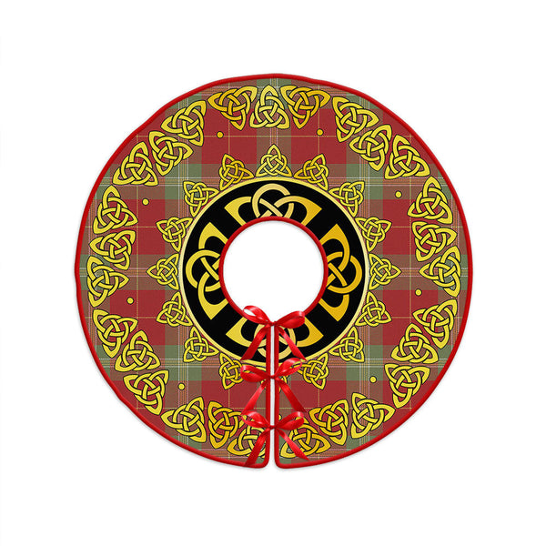 Maver Weathered Clan Badge Tartan Christmas Tree Skirt Golden Celtic Heritage