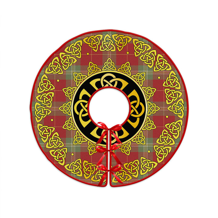 Maver Weathered Clan Badge Tartan Christmas Tree Skirt Golden Celtic Heritage