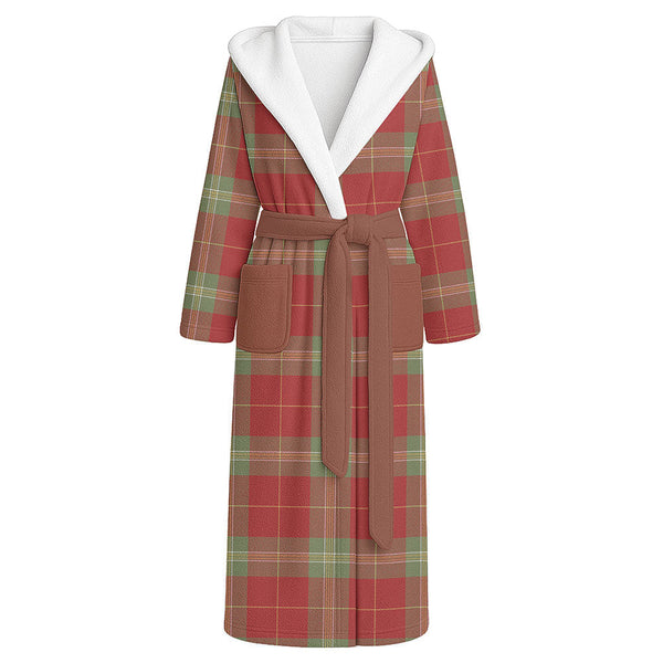 Maver Weathered Clan Badge Tartan Flannel Hooded Bathrobe