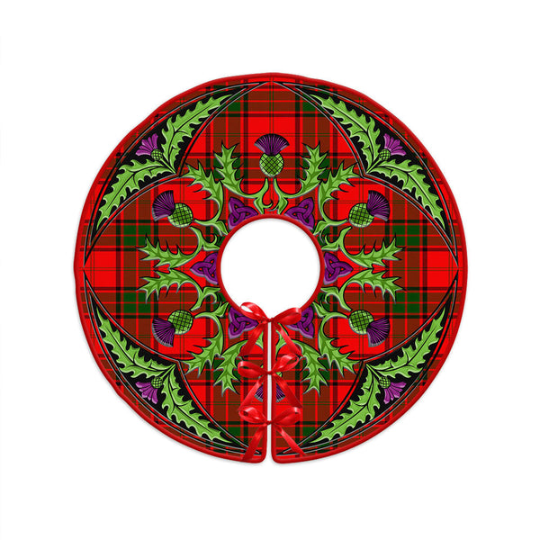 Maxtone Clan Badge Tartan Christmas Tree Skirt Scottish Thistle Design
