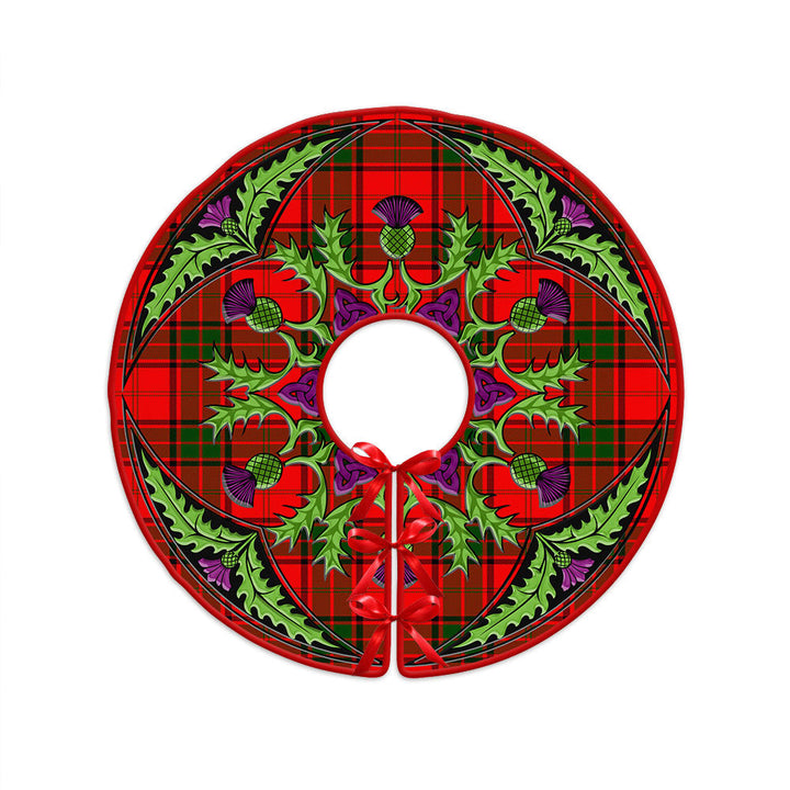 Maxtone Clan Badge Tartan Christmas Tree Skirt Scottish Thistle Design
