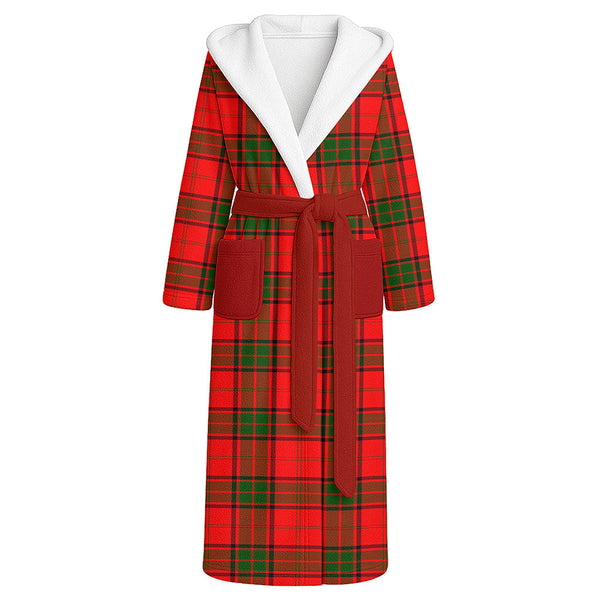 Maxtone Clan Badge Tartan Flannel Hooded Bathrobe