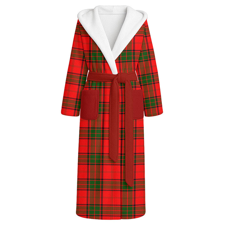 Maxtone Clan Badge Tartan Flannel Hooded Bathrobe