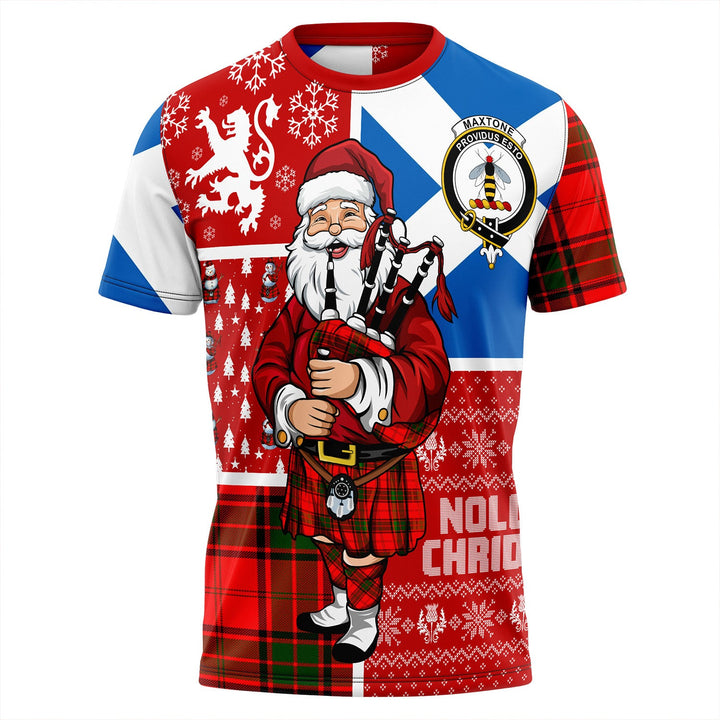Maxtone Clan Badge Tartan T-Shirt Scotland Christmas Santa