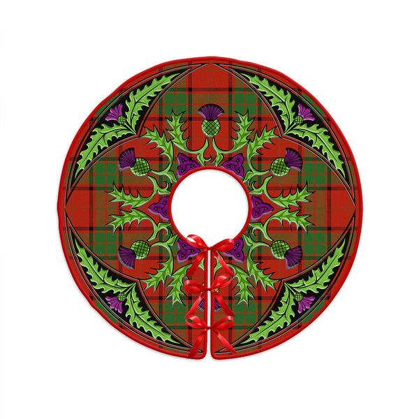 Maxwell Ancient Clan Badge Tartan Christmas Tree Skirt Scottish Thistle Design