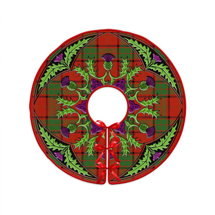 Maxwell Ancient Clan Badge Tartan Christmas Tree Skirt Scottish Thistle Design