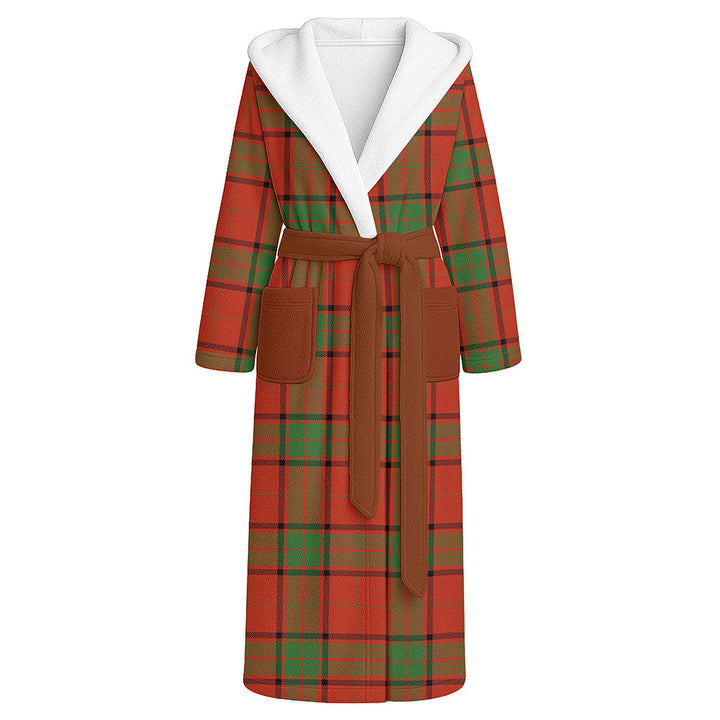 Maxwell Ancient Clan Badge Tartan Flannel Hooded Bathrobe