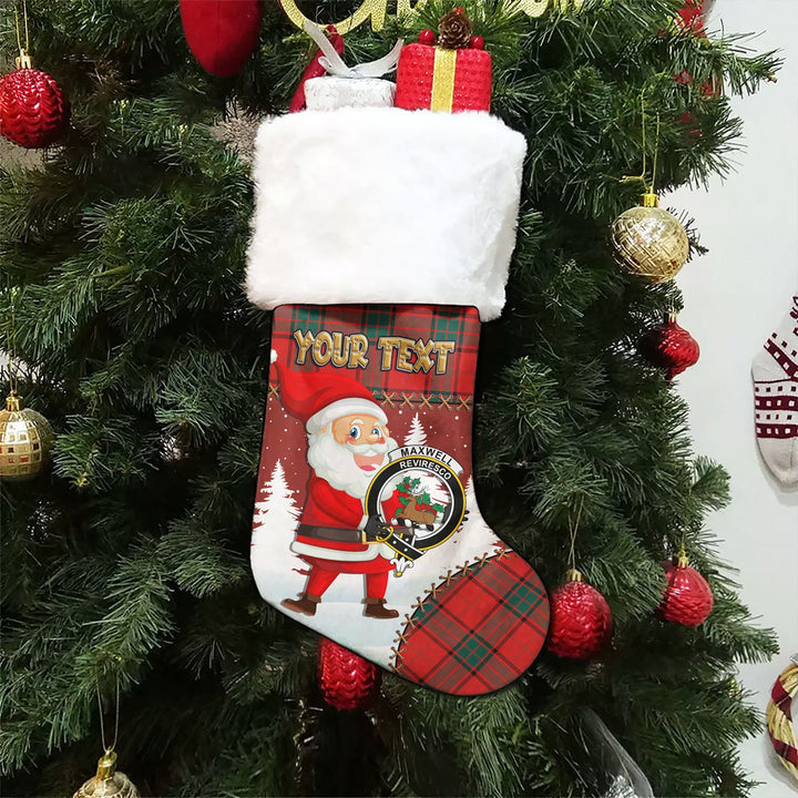 Maxwell Modern Clan Badge Tartan Christmas Stocking Holiday Blessings Merry Christmas Joy
