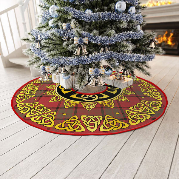 Maxwell Weathered Clan Badge Tartan Christmas Tree Skirt Golden Celtic Heritage